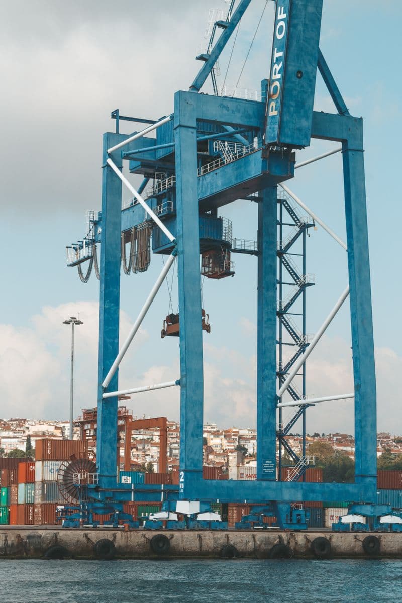 Container crane at an industrial port